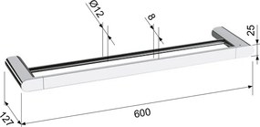 Suport pentru prosoape alb de montat pe perete din alamă Flori – Sapho