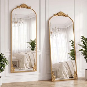 HOMCOM Oglindă Mare 180 x 75 cm, de Agățat sau Sprijinit, Auriu Vintage | Aosom Romania