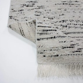 Covor gri/fildeș țesut manual din lână 140x200 cm Ellsa – Flair Rugs