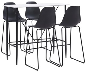 vidaXL Set de bar, 5 piese, negru, plastic
