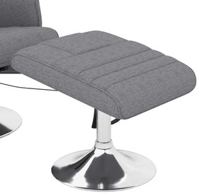 HOMCOM Fotoliu de masaj și reclinabil cu suport pentru picioare, din material textil cu efect de in, 78x90x93 cm, Gri Închis | Aosom Romania