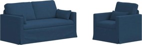 vidaXL Set de canapea 2 pcs albastru 158 x 78 x 80 cm țesătură