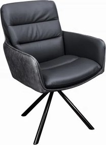 Set 2 scaune pivotante Big George, microfibra/ piele antracit