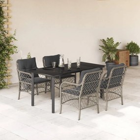 vidaXL Set mobilier de grădină cu perne, 5 piese gri deschis poliratan