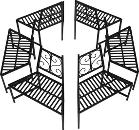 Bancă în jurul unui copac, negru, metalic, TOLISA