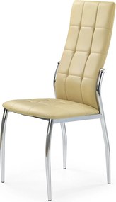 Scaune bucatarie inox K209, bej/crom, piele ecologica/metl, 43x54x101x