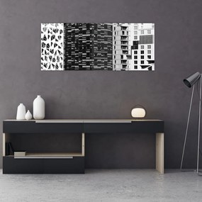 Tablou cu arhitectura alb  neagră (120x50 cm), în 40 de alte dimensiuni noi