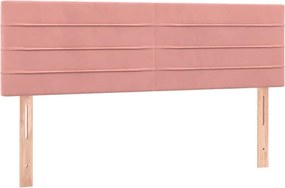 vidaXL Tăblii de pat, roz, 144x5x78/88 cm, catifea