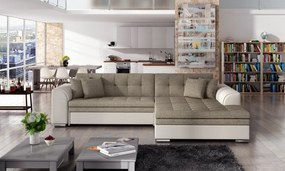 Coltar tapitat, extensibil, 295x80x195 cm, Sorento R01, Eltap (Culoare: Gri pepit / Alb)