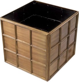 Ghiveci, Vas decorativ din otel inoxidabil Grid L alama vintage