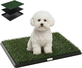 PawHut covoraș pentru câini cu tavă și iarbă artificială, 63 x 50,5 cm, verde | Aosom Romania