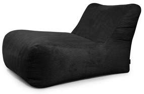 Fotoliu bean bag negru cu tapițerie din catifea reiată Lounge 100 – SLOWDOWN