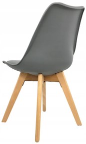 Scaune de sufragerie 4buc gri închis, stil scandinav Basic