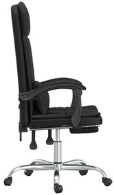 Fotoliu de birou rabatabil cu masaj, negru, piele ecologica