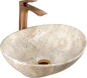 Lavoar pe blat Rea Sofia Savana oval 41 cm bej mat