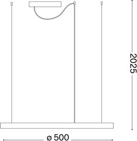 Lustră LED dimabilă pe cablu Ideal Lux ORACLE S LED/28W/230V 4000K d. 50 cm alb