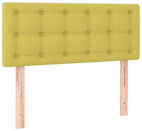 Pat box spring cu saltea, verde, 90x190 cm, textil Verde, 90 x 190 cm, Nasturi de tapiterie