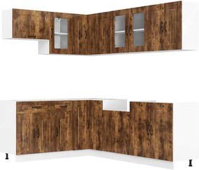 vidaXL Set dulap de bucătărie din 11 piese „Kalmar” stejar afumat Lemn