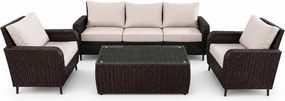 Set mobilier de grădină din ratan Avenberg BONITA maro