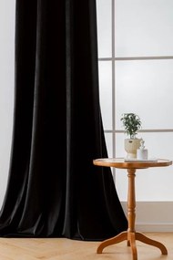 Draperie opaca neagra VELVET 140x250 cm Agatat: Inele metalice