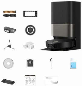 Aspirator robot Dreame X50 Ultra RLX85CE-6-BK, 20000 Pa, detectare AI a obstacolelor, navigare 360°, control vocal, sterilizare UV, negru/dorat