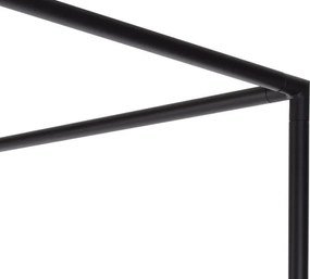 Pat matrimonial negru/bej tapițat din oțel cu baldachin cu somieră 180x200 cm Eton – noo.ma