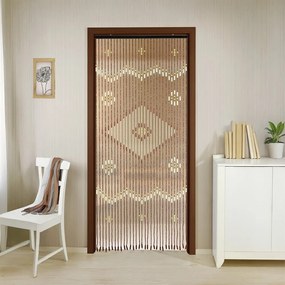 Draperie în culoare naturală din bambus 90x200 cm cu prindere la ușă Rhombus – Maximex