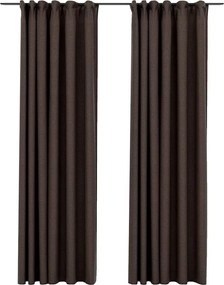 vidaXL Draperii opace aspect pânză cârlige 2 buc. gri taupe 140x245 cm