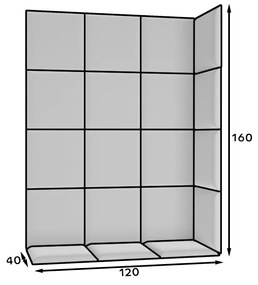 Set 19 panouri tapițate Quadra 120x160 cm (Gri). 1051983