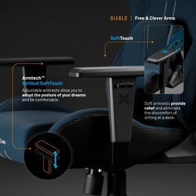 Scaun Gaming Diablo X.One Prime, Normal Size, Meta Ocean