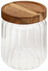 Recipient din sticlă pentru alimente HARMONY cu capac din lemn, 500