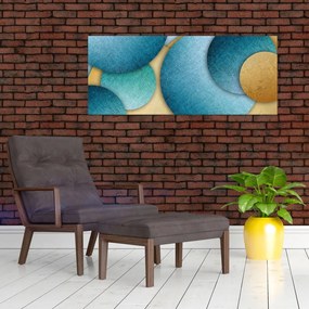 Tablou cu abstracție cercuri (120x50 cm)