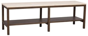 Masă consolă maro/bej cu blat din piatră 140x40 cm Orwel - Rowico