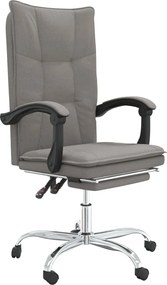 vidaXL Fotoliu de birou rabatabil, gri taupe, textil