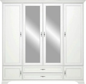 Dulap dressing alb IDENTO, PAL, cu 6 usi si 2 sertare, 227x61x225 cm