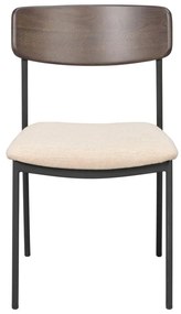 Scaune de dining crem/maro închis 2 buc. Maymont – Rowico