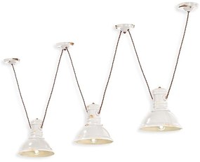 Lustra cu 3 pendule design retro realizata manual din ceramica INDUSTRIAL