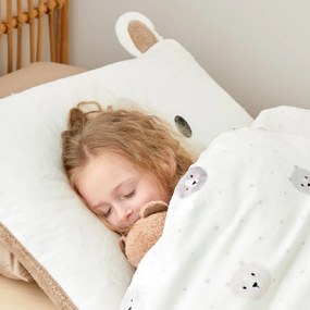 Lenjerie de pat pentru copii maro-crem din micropluș/cocolino pentru pat de o persoană 135x200 cm Cosy Bear – Catherine Lansfield