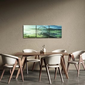 Tablou - Toscana, Italia (cu ceas) (90x30 cm)