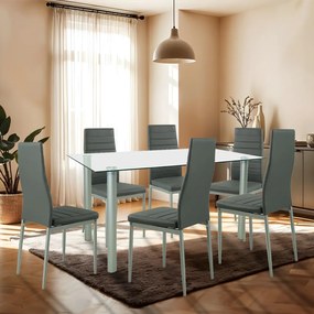 Set de masă Verna 6+1 gri-gri