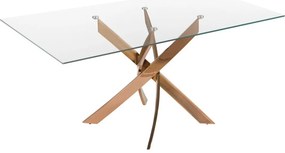 Masa dreptunghiulara design modern Veola auriu roze 160x95cm