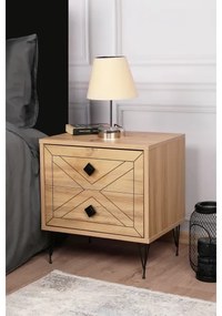 Noptieră LUNA 55x50 cm maro/neagră