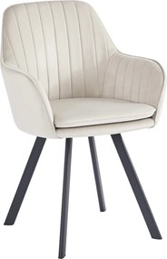 Scaun AURIL, stofa catifelata crem - Bluvel 30, 57x56x88 cm
