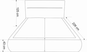 Pat matrimonial, Bergen Memory, 160x200 cm, cu spatiu pentru depozitare, Turcoaz