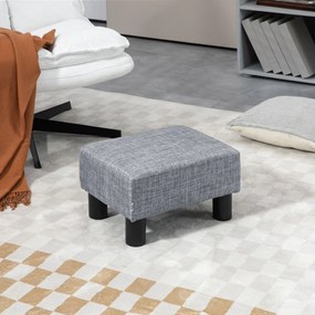 HOMCOM Otoman Stofă, Scaun Dreptunghiular Mic, Căptușit, pentru Living, 40x30x24cm, Gri | Aosom Romania