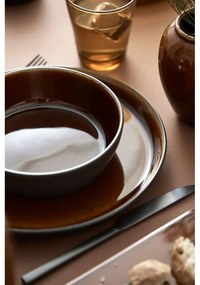 Bol mic negru/chihlimbar din gresie Gastro Black/Amber – Bitz