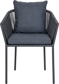 Scaun de grădină gri închis din metal/capitonat Salerno – House Nordic