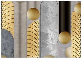 Tablou pe sticlă - Decorațiuni de aur (70x50 cm)