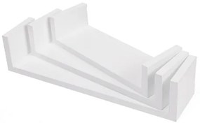 Set de 3 polițe de perete SHELFY, albe