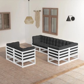 3076695 vidaXL Set mobilier de grădină cu perne, 7 piese, lemn masiv de pin